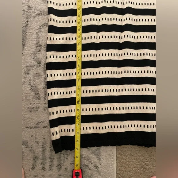 Lalavon🖤🤎 Black and cream tan Striped Knit Maxi midi Dress NWOT - Picture 10 of 15